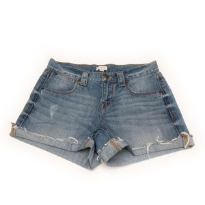 J Crew Denim Raw Hem Cuff Jean Shorts Size 25